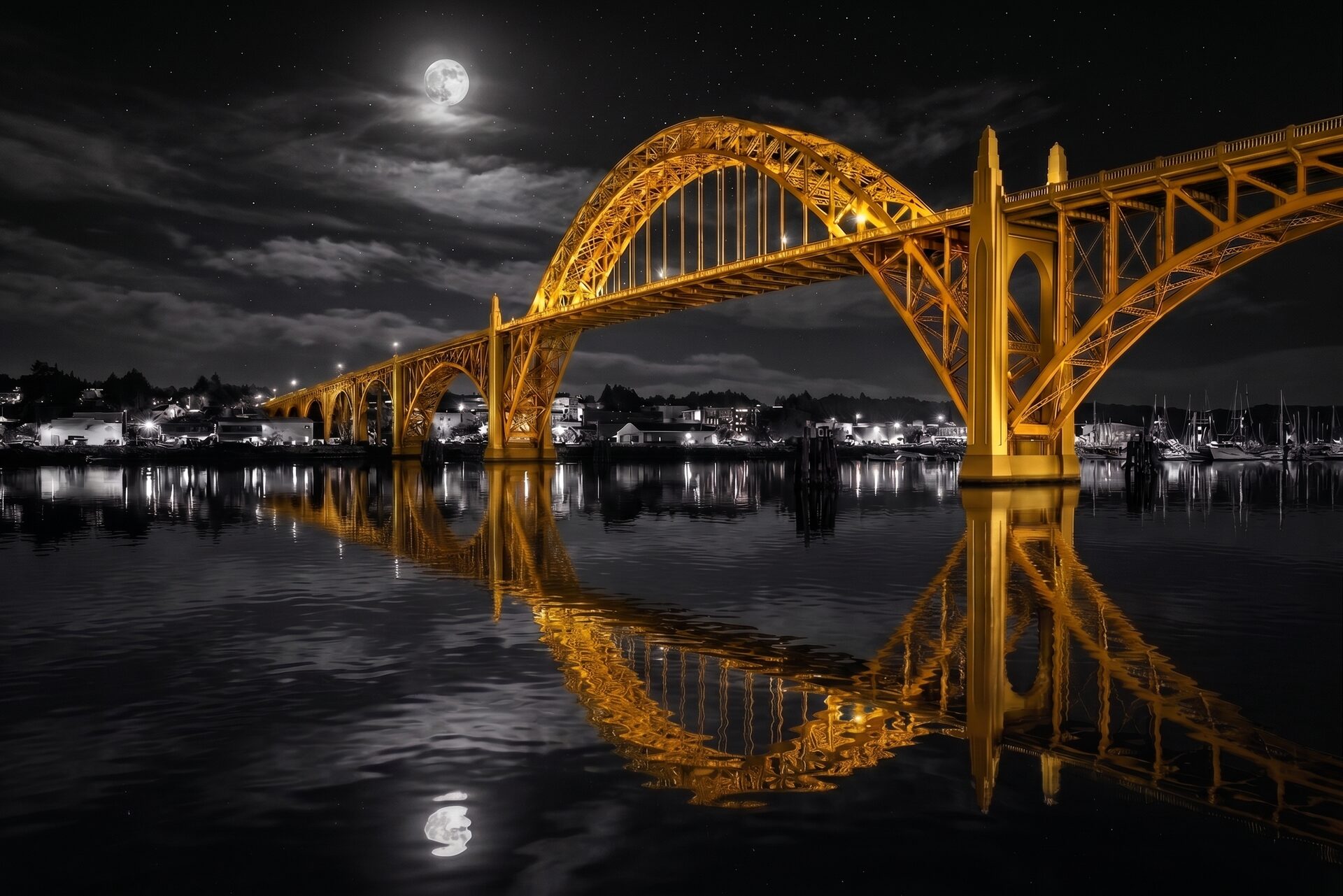 Willamette River bridge at dusk — practical digital work for small business